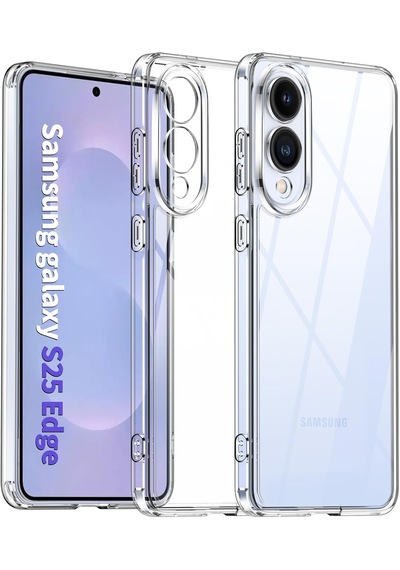 Samsung Galaxy Uyumlu S25 Edge Kılıf Kamera Koruma Şeffaf Silikon Kılıf