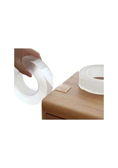 3 Metre Şeffaf Çift Taraflı Nano Bant - Kuvvetli Yapıştırıcı 0,13mm X 48mm X 25mt