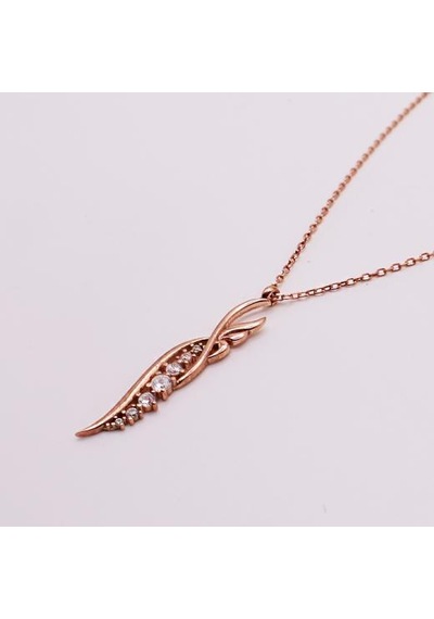 Agakulche Gümüş Melek Kanadı Hayalet Kolye Rose