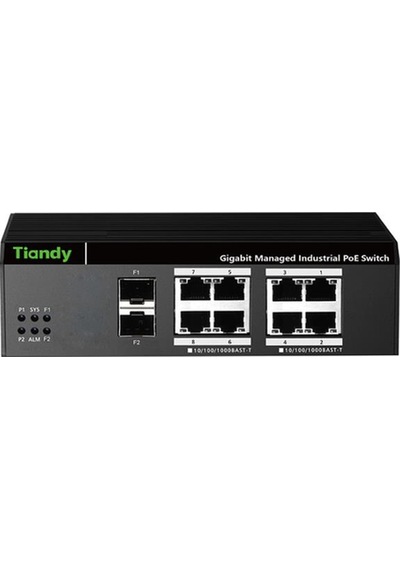 Tıandy Ps-end1008g-2sfp 8 Port Gigabit Layer2 Yönetilebilir Endüstriyel Aı Poe Switch 8g+2 Sfp
