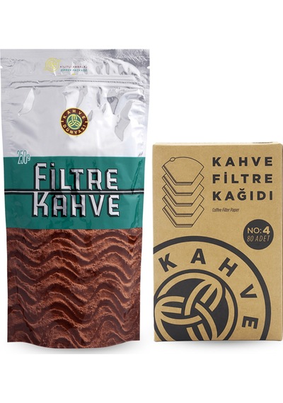 Kahve Dünyası Filtre Kahve 250 G +  Filtre Kahve Kağıdı 80 Adet