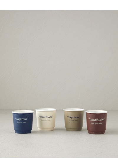 English Home Phoebe New Bone China 2 Parça 2 Kişilik Espresso Fincan 90 Ml Lacivert - Krem Lacivert - Krem