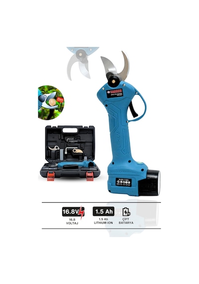 9907 Şarjlı Dal Budama Makası 30mm Kesme Çapı Yedek Bıçaklı