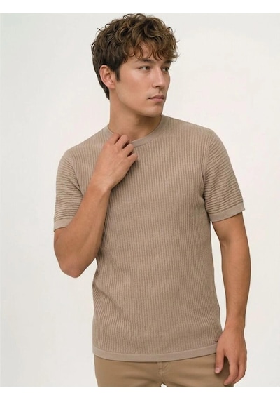 Erkek T-shirt Lf2043430 Bej