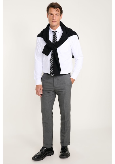 AC&Co / Altınyıldız Classics Erkek Beyaz Kolay Ütülenebilir Comfort Fit Geniş Kesim Klasik Yaka Gömlek Beyaz