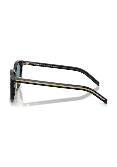 Prada Pr C01sd 16k04d 52 Unisex Polarize Oval Aynalı Siyah Kemik Güneş Gözlüğü Siyah