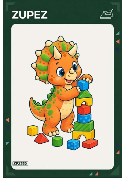 Zpz550 Triceratops Blok Kulesi Ütüyle Uygulanabilir Transfer Baskı - 911529565