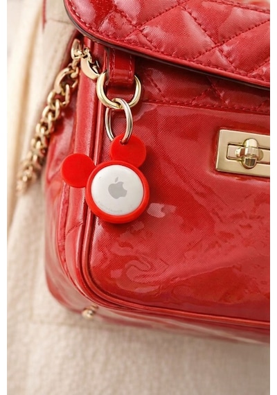 Mickey Mouse Airtag Uyumlu Anahtarlık Çanta & Anahtar Takip Aparatı Beyaz
