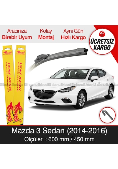 Mazda 3 Sedan Silecek Takımı 2014-2016 İnwells Muz