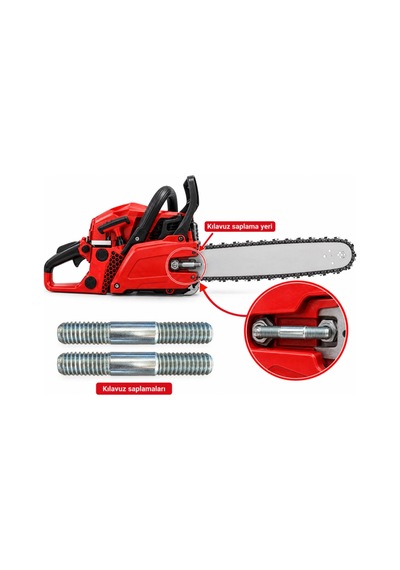 Algaride Motorlu Testere Kılavuz Saplaması 2 Li Set 4500 5200 5800 Uyumlu Dayanıklı Metal Sabitleme Saplaması