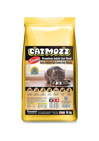 Catmozz Starlet Seçiçi Kedilere Özel Tavuklu Yetişkin Kedi Maması 15 KG