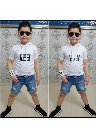 MODAVALS KAPİŞONLU SWEAT BİLEKLİK ZİNCİR AKSESUARLI 4 PARÇA ERKEK ÇOCUK KOT ŞORT KOMBİN - BEYAZ MODAVALS KAPİŞONLU SWEAT BİLEKLİK ZİNCİR AKSESUARLI 4 PARÇA ERKEK ÇOCUK KOT ŞORT KOMBİN - BEYAZ