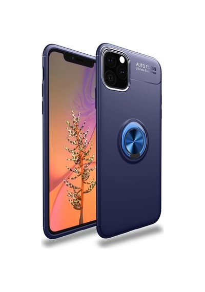 Newface Apple iPhone Uyumlu 11 Pro Kılıf Range Yüzüklü Silikon - Mavi