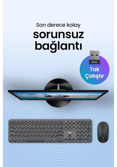 Mk250 Elegance Combo Sessiz 2.4ghz Kablosuz Türkçe Q Klavye Mouse Seti Grafit Gri Optik