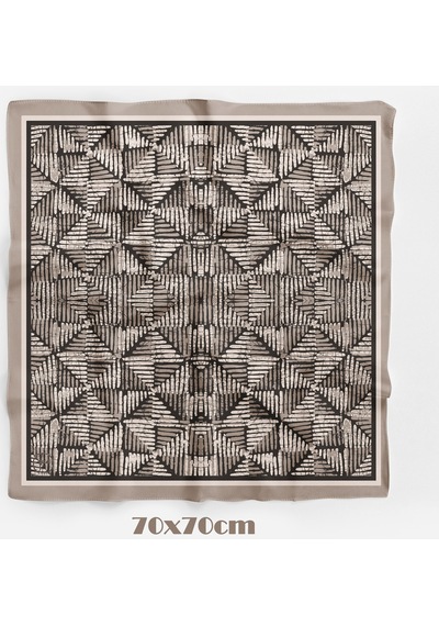 Toprak İzi Desen 70 70cm Bandana/fular Çok Renkli