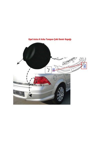 Opel Astra H Sedan Tampon Çeki Demiri Kapağı Arka 93192245 - 222736
