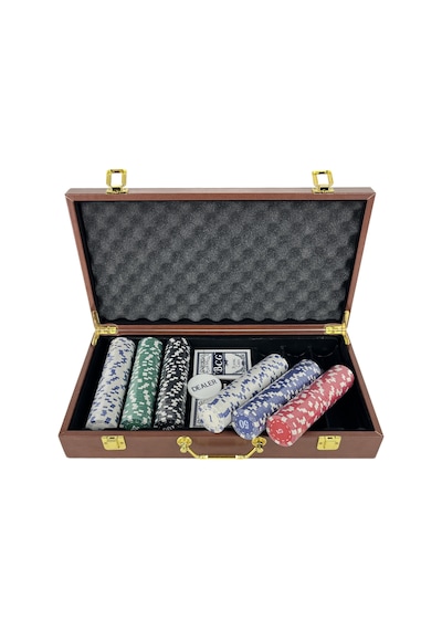 Deri Çantalı Poker Seti 300 Parça Chip Ve 2 İskambil Kağıdı Destesi