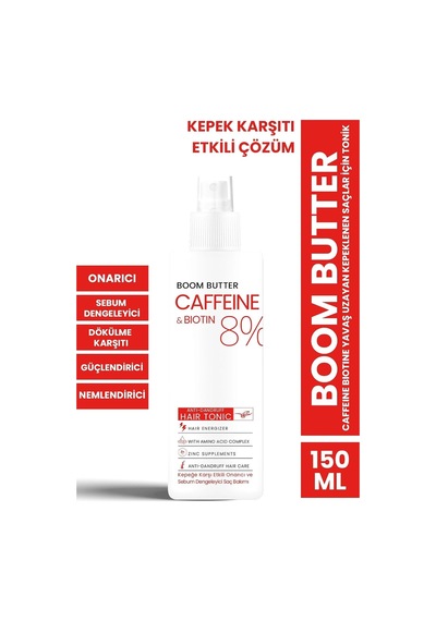 Caffeine Biotine Yavaş Uzayan Kepeklenen Saçlar İçin Tonik 150 Ml