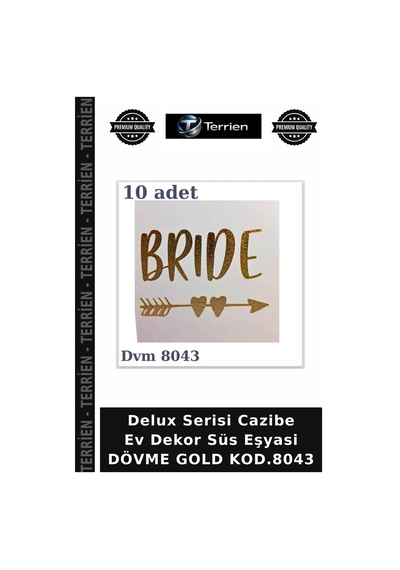 Delux Serisi Cazibe Ev Dekor Süs Eşyasi Dövme Gold Kod.8043