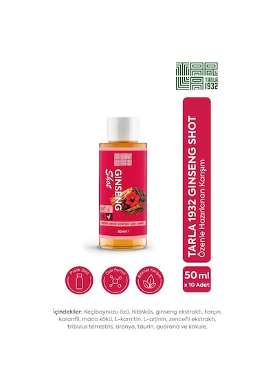 Tarla 1932 Ginseng Shot Özel Hazırlanan Karışım 50 Ml X 10 Adet