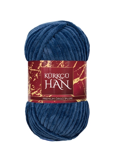 Kürkçü Han Kadife 100gr 95mt Örgü İpi Koyu Denim Mavisi