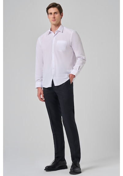 Morven Erkek Beyaz Basic Regular Fit Sert Yaka Cepli Gömlek 26mc004019600 Beyaz