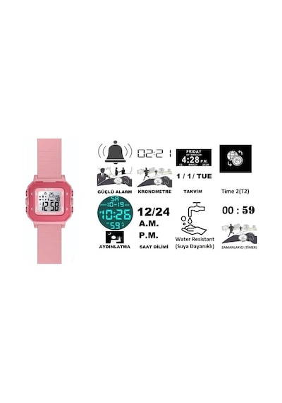Jaga Jl M1256-oggg 640041 Kronometreli Alarmlı Işıklı Çocuk/genç Kol Saati Çok Renkli