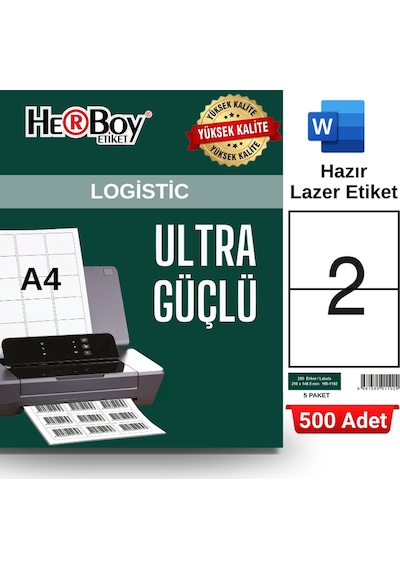 Herboy Hb-1102 210 X 148,5 Mm A4 Laser Etiket 500 Adet