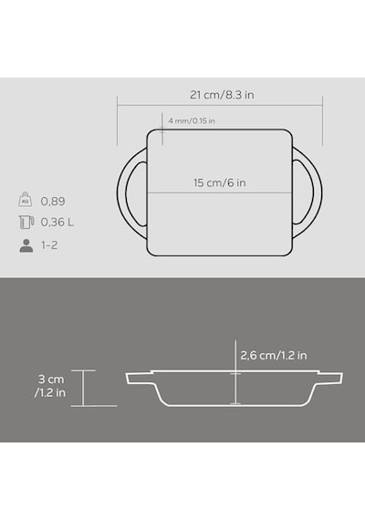 Döküm Mini 12x15 Tava Açık Bakır