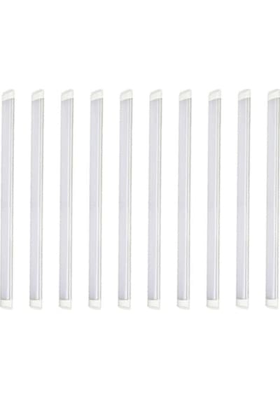 Penta 10'lu Paket 120 Cm 40 Watt Çift Sıra Ledli Led Bant Armatür 6500 Kelvin Beyaz Renk Beyaz