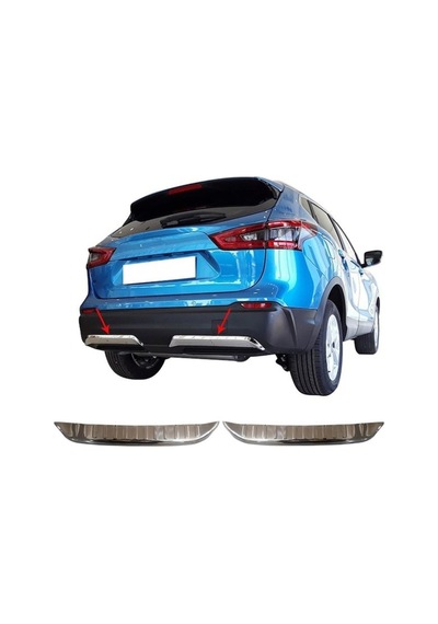 Nissan Qashqai Arka Difüzör 2017 Ve Sonrası 2 Parça Paslanmaz Çelik