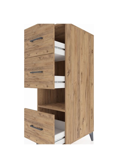 Kronos Dolap Tek Raflı 3 Çekmeceli 44x59x134 Çam-çam Çam Kronos Dolap Tek Raflı 3 Çekmeceli 44x59x134 Çam-çam Çam