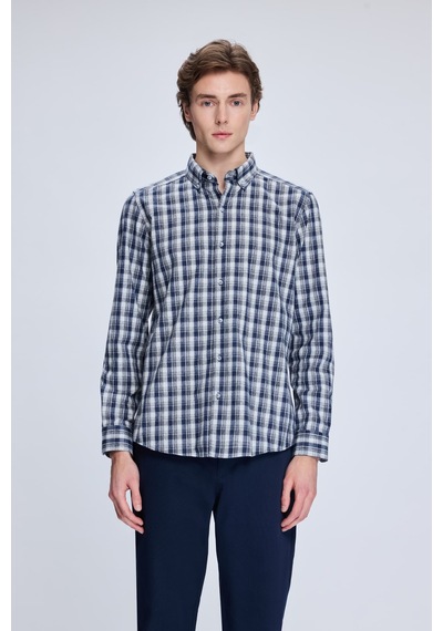 Hatemoğlu Lacivert Slim Fit Kareli Düğmeli Yaka Uzun Kollu Pamuklu Gömlek 19151010014a 410 1964073 Lacivert Hatemoğlu Lacivert Slim Fit Kareli Düğmeli Yaka Uzun Kollu Pamuklu Gömlek 19151010014a 410 1964073 Lacivert