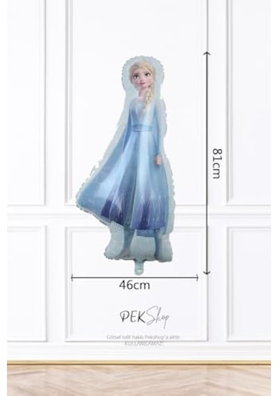 Elsa Folyo Balon Tek Elsa Frozen Folyo Balon 2 Yaş Mavi