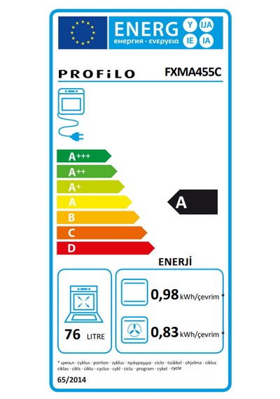 Profilo FXMA455C 76 L Fırın Ankastre Beyaz