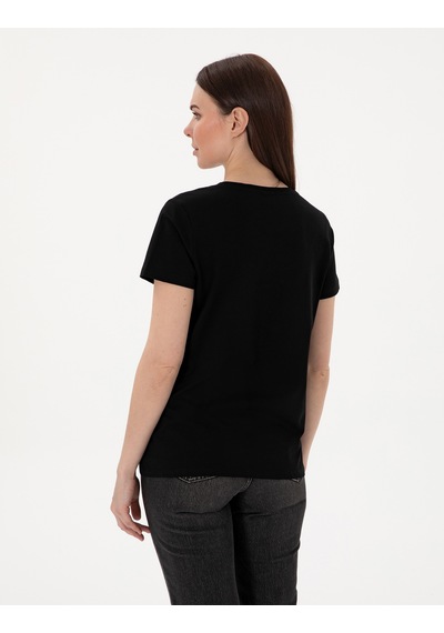 Pierre Cardin Kadın Siyah Tişört 50305785-vr046