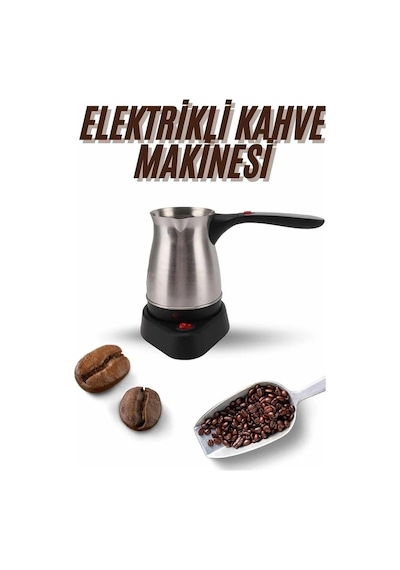 Elektrikli Cezve 800 Watt Paslanmaz Çelik Türk Kahve Makinesi Saplı