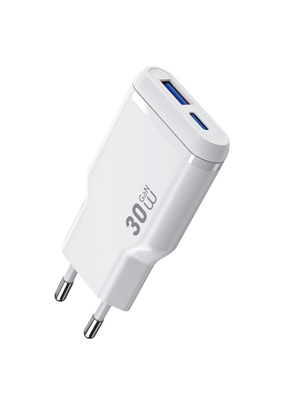 Wiwu Wi-g033 Essen Slim Serisi Gan Tech Pd Hızlı Şarj Özellikli Şarj Başlığı 30w Beyaz