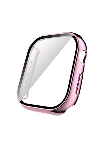 Apple Uyumlu  Watch 10 46mm Sert Pc Kasa Electroplatink Çerçeveli Ekran Koruyucu Zore Watch Gard 36