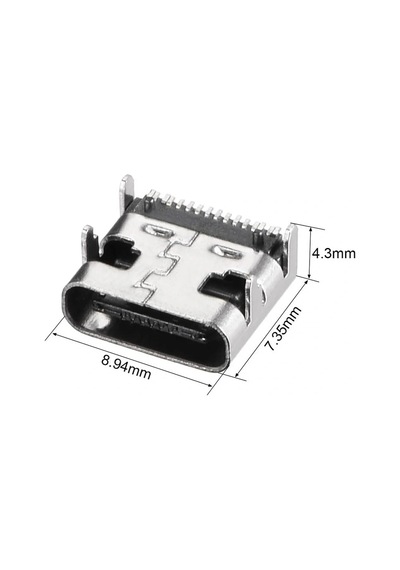 Ic-266b-4 Dişi Type-c Soket Usb-c Konnektör Şase 16 Pin