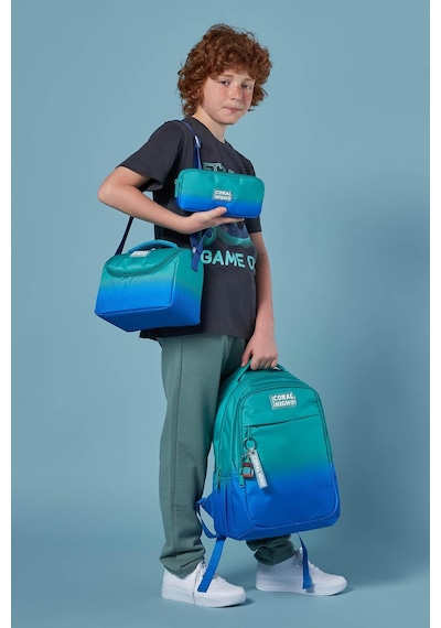 Coral High Kids Yeşil Saks Renk Geçişli 3 Lü Okul Çanta Seti Set0123665