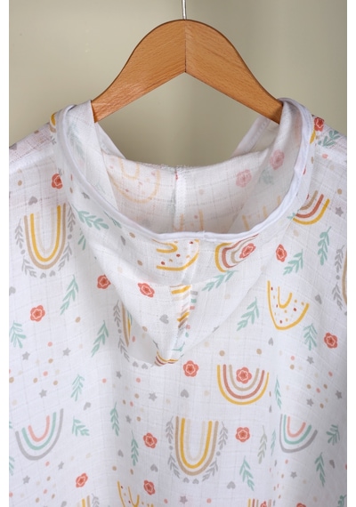 Luckka %100 Pamuk Bebek Çocuk Müslin Panço - Ztpanço 001