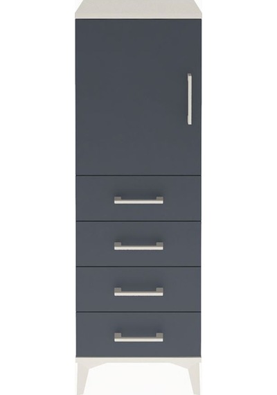 Arges Dolap 2 Raflı 4 Çekmeceli Tek Kapaklı 44x30x134 Aytaşı-antrasit Aytası