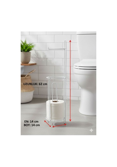 Buççin Online Mağaza Tuvalet Kağıtlığı Wc Kağıtlık Yedekli Metal Tuvalet Kağıdı Standı Tutacağı Askısı Metal Beyaz Çok Renkli