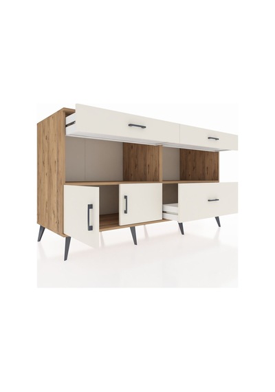 Kronos Konsol 2 Raflı 3 Çekmeceli 2 Kapaklı 176x59x99 Çam-aytaşı Çam-aytaşı
