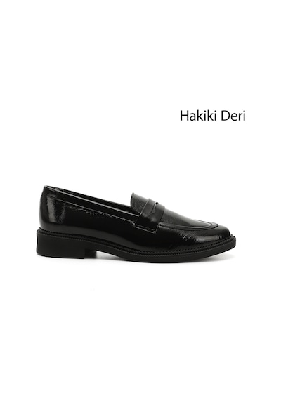 Gönderi(R) Gönderi R Siyah Rugan Hakiki Deri Loafer Ayakkabı Siyah