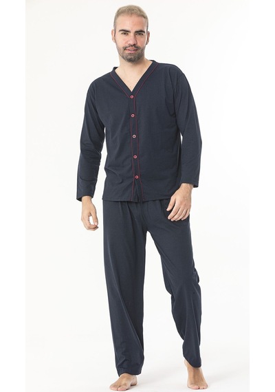 Sude Homewear Erkek Uzun Kol Pijama Takımı Koyu Lacivert