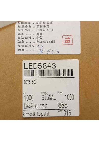 Ly5469fje7507 Yellow Diffused Led Opto 143 Adet