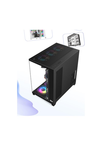 Gaming Boş Kasa Temperli Cam Şeffaf 42x28cm Bilgisayar Kasası 425x280x420mm