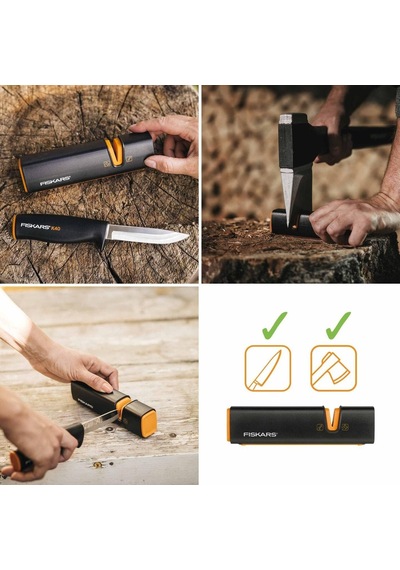 Fiskars Xsharp, Balta Ve Bıçak Bileyici, Seramik Zımpara Başlığı/gövdesi, Cam Elyaf Takviyeli Plastik, Siyah/tur